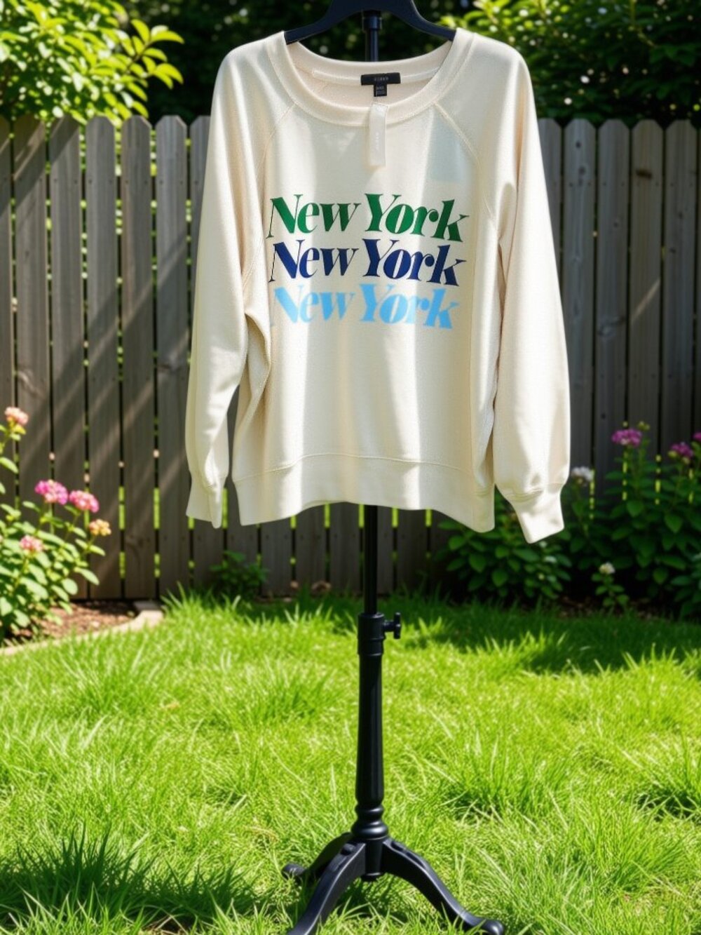 J. Crew XXS Women's Beige "New York" Long Sleeve Top - NWT